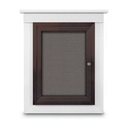 United Visual Products Sliding Glass Enclosed Letterboard, 96"x4, UV9009ACS-WHITE-BURGUN UV9009ACS-WHITE-BURGUN
